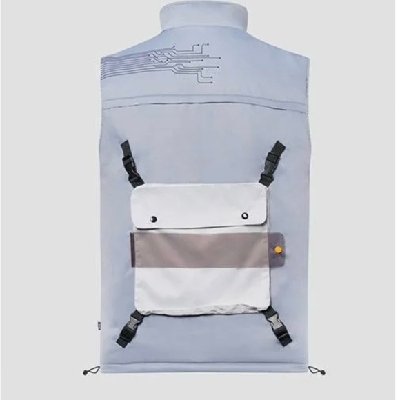 Utility puffer vest grey size Small by THC - Picture 3 of 7